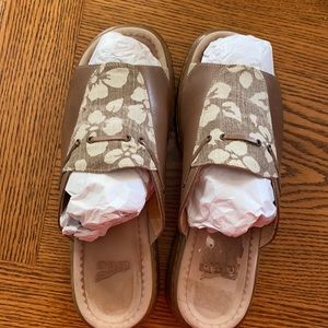 Dansko Leather and Linen Mules